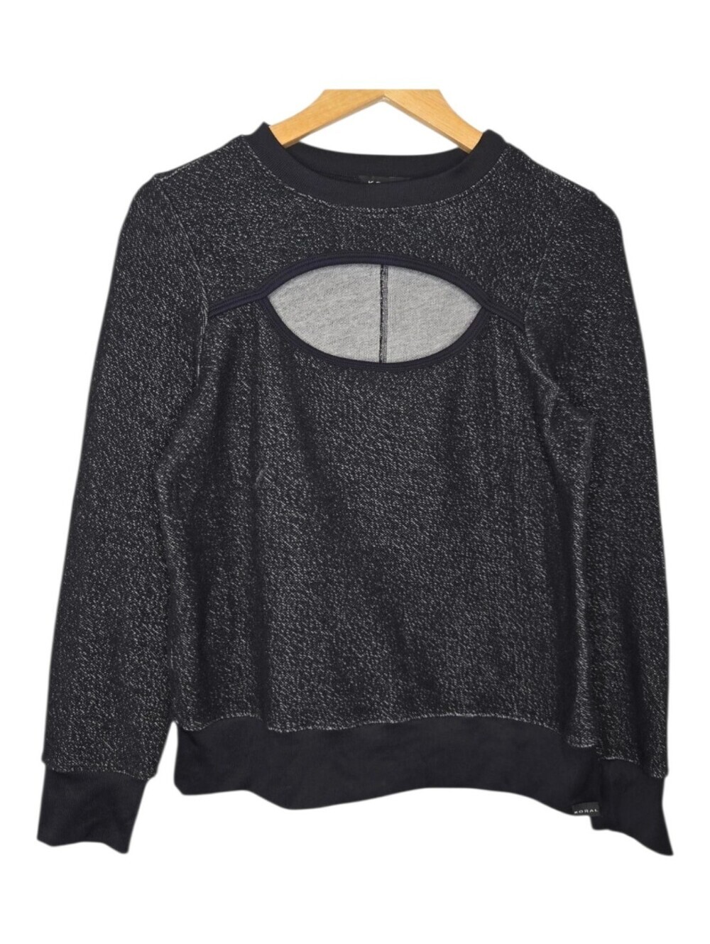 Koral Womens Black Breach Open Front Modal Activewear Pullover Large - Picture 2 of 8